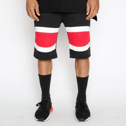 Red Stripe Moto Shorts