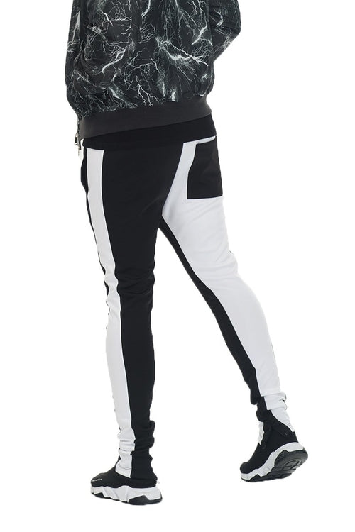 SLICE TRACK PANTS- BK/WHITE