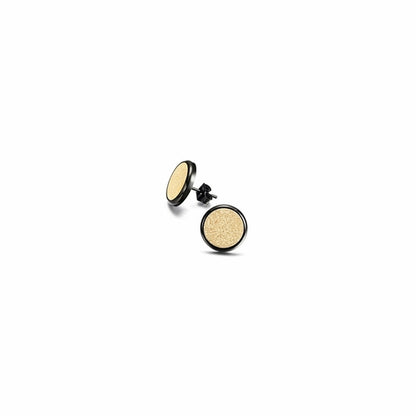 Men's Round Disk Stud Earrings