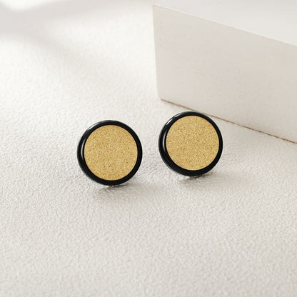 Men's Round Disk Stud Earrings