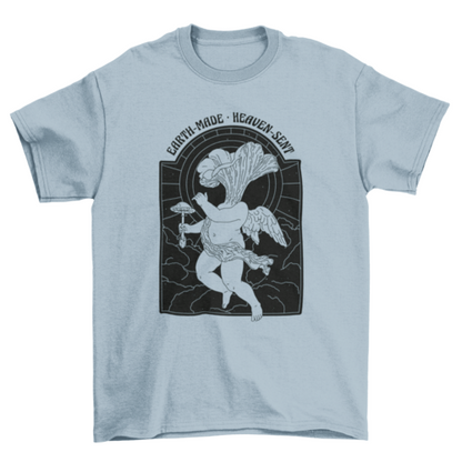 Angel earth-made mushroom t-shirt