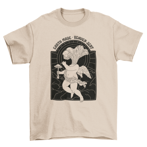 Angel earth-made mushroom t-shirt