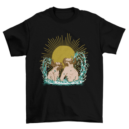 Men with beards swimmin in sea t-shirt