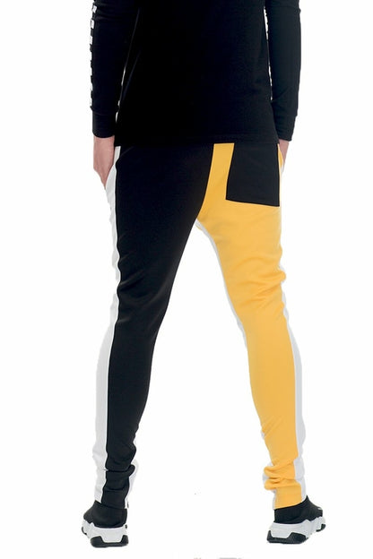 SLICE TRACK PANTS- BK/YELLOW